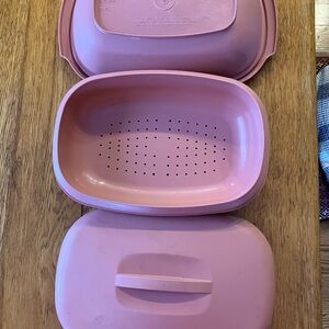 Tupperware Pink Microwave Steamer